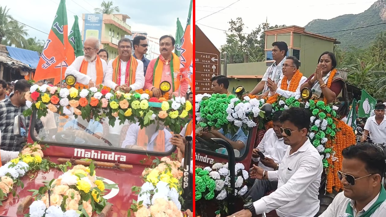 Campaigning in Balasore Nilagiri for the last phase election.